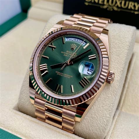 rolex presidential green dial for sale|rolex olive green day date.